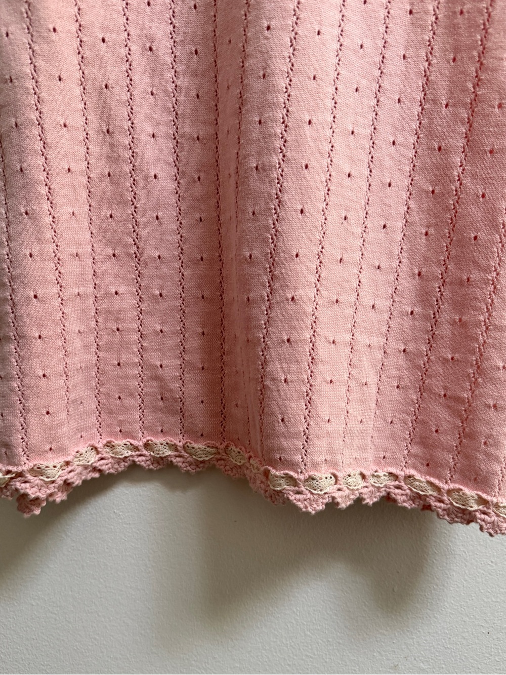 Lacemade 100% Cotton Pink & Cream Floral Crochet Midi Dress - Picture 4 of 7